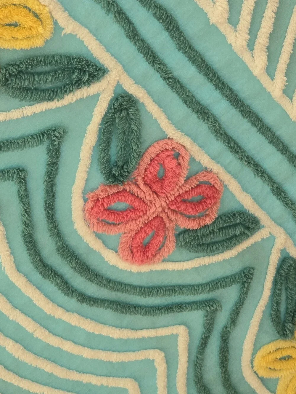 Vintage Chenille Peacock Bedspread 90